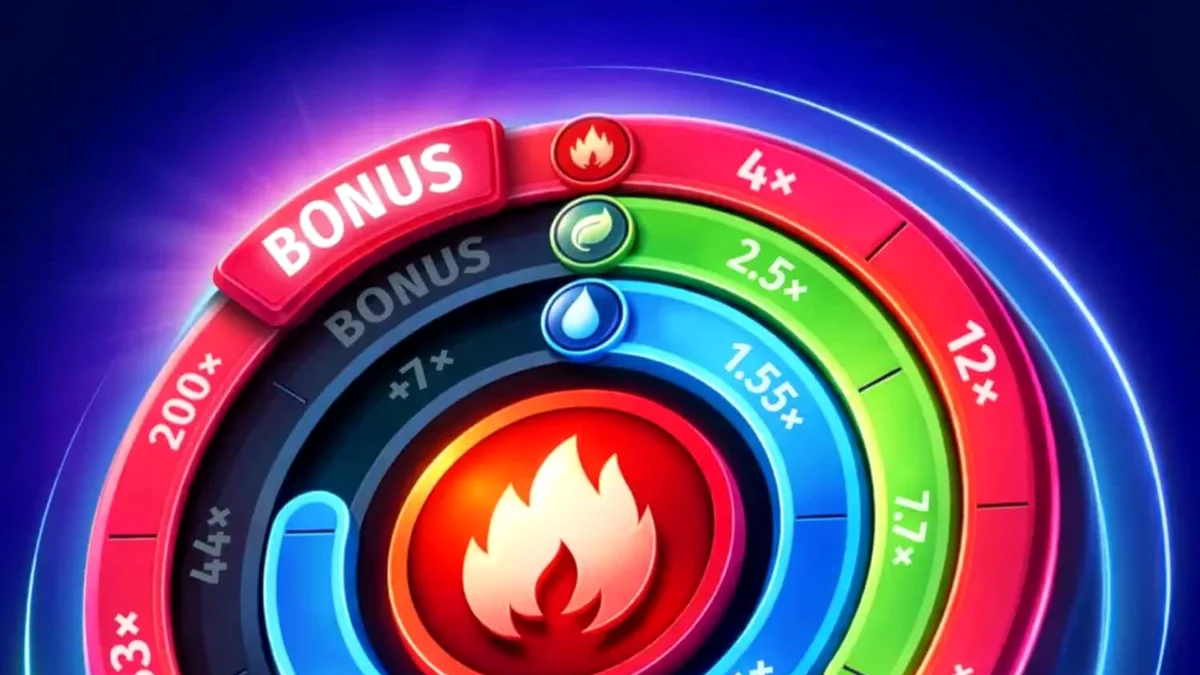 Tampilan antarmuka slot Elements of Power dengan elemen alam yang bercahaya
